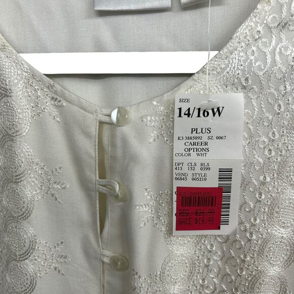 Fashion Bug Cream Embroidered Rayon Blouse 14/16 Vintage Light Academia - Picture 6 of 6